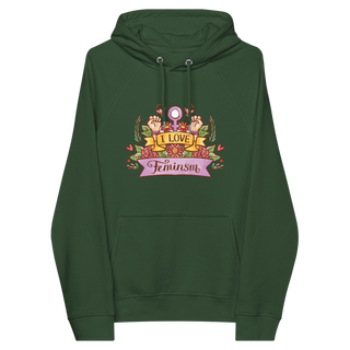 I Love Feminism Unisex Organic Cotton Hoodie