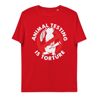 Animal Testing Is Torture Unisex Organic Cotton T-shirt