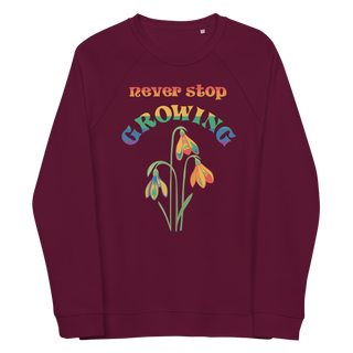 Never Stop Growing Unisex Organic Cotton Sweatshirt